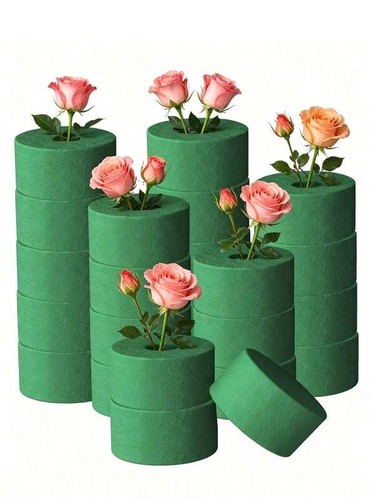 Round floral foam blocks green - foam,