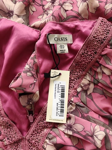 Oasis pink floral chiffon - pink,